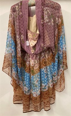 Lot 2064 - Assorted Circa 1970s Ladies' Costume, comprising Roter London pink chiffon type butterfly dress...