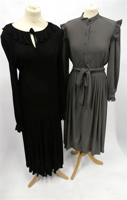 Lot 2076 - Assorted Late 20th Century Ladies' Costume, including a Tricosa black long sleeved jersey...