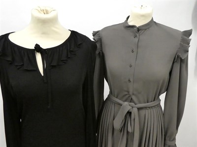 Lot 2076 - Assorted Late 20th Century Ladies' Costume, including a Tricosa black long sleeved jersey...