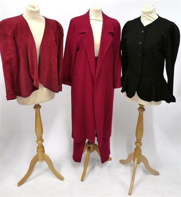 Lot 2077 - Assorted Late 20th Century Ladies' Costume, including  three Jean Muir Studio items, raspberry...