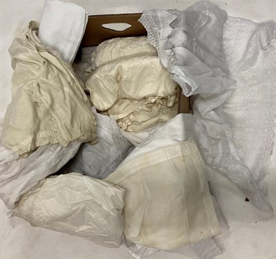 Lot 2114 - Assorted Late 19th Century/Early 20th Century White Cotton undergarments, nightdresses, brushed...