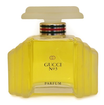 Lot 2156 - Gucci No. 3 Large Advertising Display Dummy Factice, the glass bottle with stepped frosted...