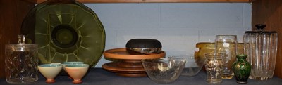Lot 20 - A group of 20th century design including: cut glass biscuit barrel by Farquharson; two Danish...