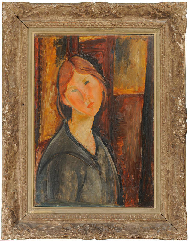 Lot 822 - After Amedeo Modigliani (19th/20th century)  "Tete de Femme" Bears a signature, extensively...