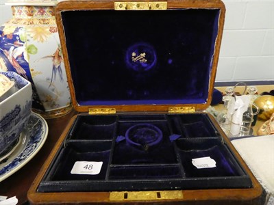 Lot 48 - A leather jewellery box, fully fitted and with Bramar lock