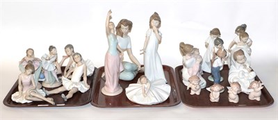 Lot 66 - A selection of Nao figures on three trays