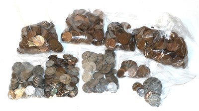 Lot 107 - An Accumulation of Pre-Decimal Bronze Coins, weight 7.01kg, together with pre-decimal...