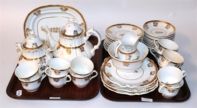 Lot 127 - A Victorian part tea service; a group of pictures, two samplers and a mirror; other items...