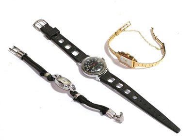 Lot 169 - A 1920s/30s Tudor wristwatch; an Oris gold plated wristwatch; and a Timex mercury wristwatch