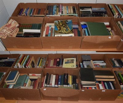 Lot 224 - Twelve boxes of books including: novels; music reference; architecture; and sculptural...