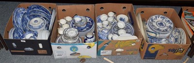 Lot 227 - Four boxes of blue and white ceramics including Spode blue Italian