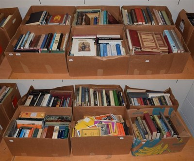 Lot 235 - Twelve boxes of books including: music, history, art reference, biographical, geographical...
