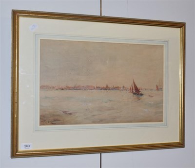 Lot 263 - Attributed to Thomas Bush Hardy, Fishing vessel off the coast in a stiff breeze, signed, and...