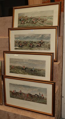 Lot 267 - After John Dean Paul, A set of four Leicestershire hunting prints '' A struggle to the start'',...