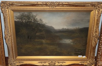 Lot 277 - E* Neville (19th/20th century), River landscape, probably Yorkshire, signed oil on canvas 48cm...