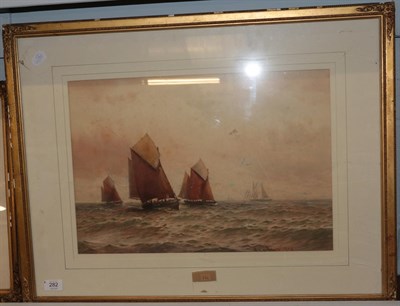 Lot 282 - William Boyce, Herring boats of the North East coast, signed and date 1980, watercolour, 34.5cm...