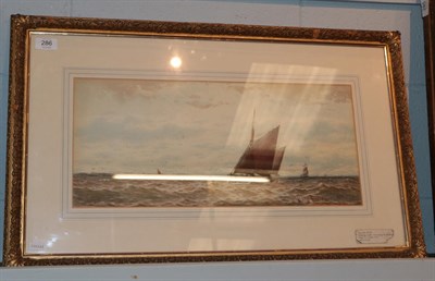 Lot 286 - William Thomas Nichol Boyce (1857-1911) Shipping scene, signed and dated 1901, watercolour, 22cm by