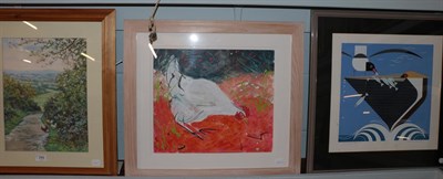 Lot 299 - S Clark, 'Peck Peck', signed, inscribed and dated, mixed media together with P.Cox 'Distant...