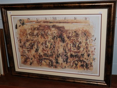 Lot 309 - After Leroy Neiman, ''Stock market'' signed, a colour reproduction