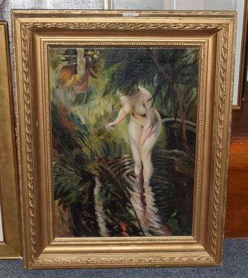 Lot 321 - Follower of Anders Zorn (1860-1920) Swedish, nude bather, oil on canvas, 51cm by 36.5cm