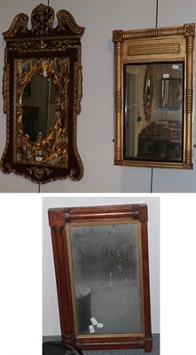 Lot 347 - A reproduction parcel gilt mirror; together with another reproduction gilt framed mirror and a...