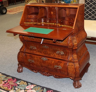 Lot 393 - A reproduction Dutch walnut bombe bureau