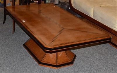 Lot 400 - A 20th century Italian design part ebonised walnut coffee table, the rectangular top with...