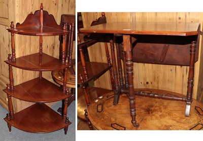 Lot 422 - A Victorian mahogany four-tier corner whatnot, 77cm by 54cm by 144cm high; and a mahogany...