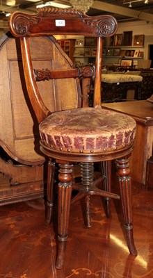 Lot 430 - A William IV rosewood revolving piano seat