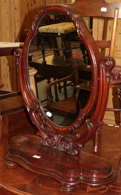 Lot 435 - ^ A Victorian carved mahogany dressing table mirror, 83cm high