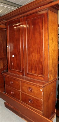 Lot 487 - ^ A George III mahogany press cupboard (a.f.)