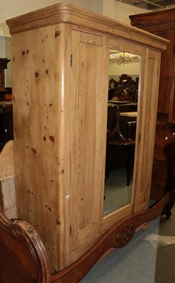 Lot 490 - A 19th century pine wardrobe