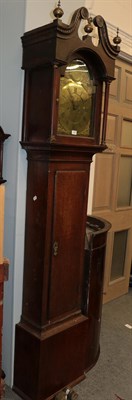 Lot 495 - ~ An oak eight day longcase clock, signed Jno Johnston, Morpeth, late 18th century, arched dial...