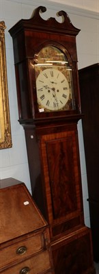 Lot 511 - A Scottish mahogany eight day longcase clock, early 19th century, arch painted dial signed J N...