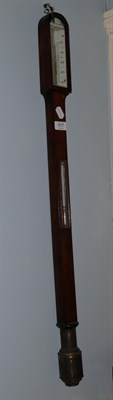 Lot 517 - A mahogany ship's stick barometer, signed Hutchinson Monkwearmouth, 19th century