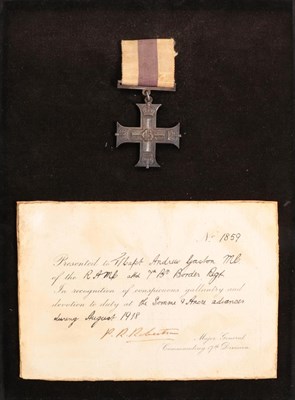 Lot 7 - A First World War Military Cross, with card citation No.1859, awarded to A/Captain Andrew...