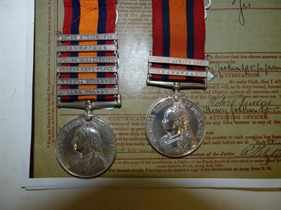 Lot 9 - A Queen's South Africa Medal, with two clasps TRANSVAAL and SOUTH AFRICA 1902, awarded to 3902...