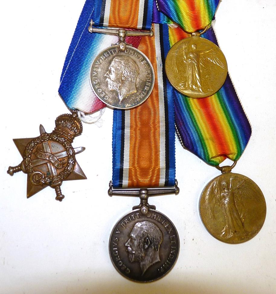 Lot 12 - A First World War Trio, comprising 1914-15 Star, British War Medal and Victory Medal, awarded...