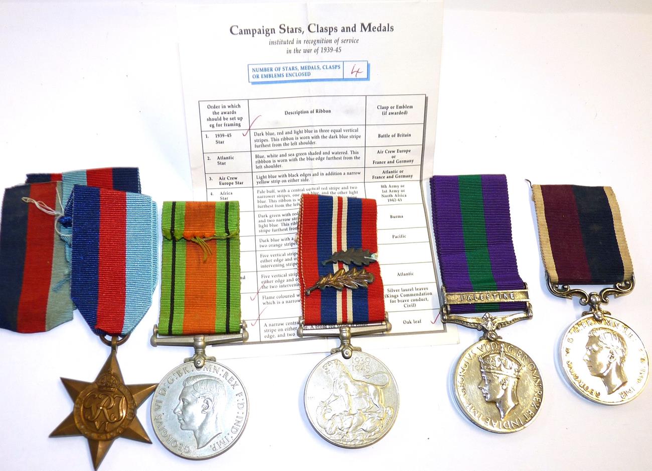 Lot 24 - A Second World War Long Service Group of Five Medals, awarded to 335249 CPL.S.J.VOUGHT. R.A.F.,...