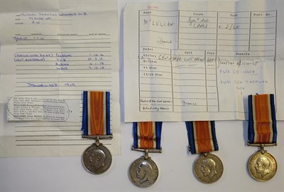 Lot 33 - Four British War Medals, awarded to:- SURG.LT. N.V.WILLIAMS R.N. with a note Norman Valentine...