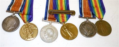 Lot 36 - Three First World War Pairs, each comprising British War Medal and Victory Medal, awarded to 5-2616