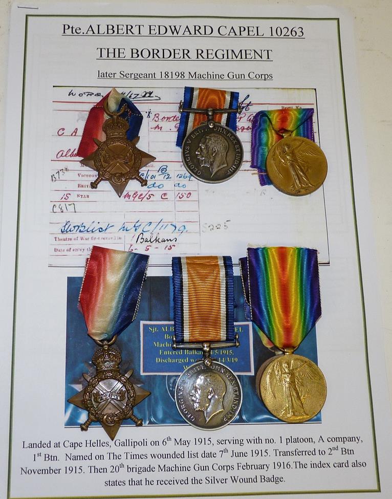 Lot 40 - Two First World War Trios, each comprising 1914-15 Star, British War Medal and Victory Medal,...