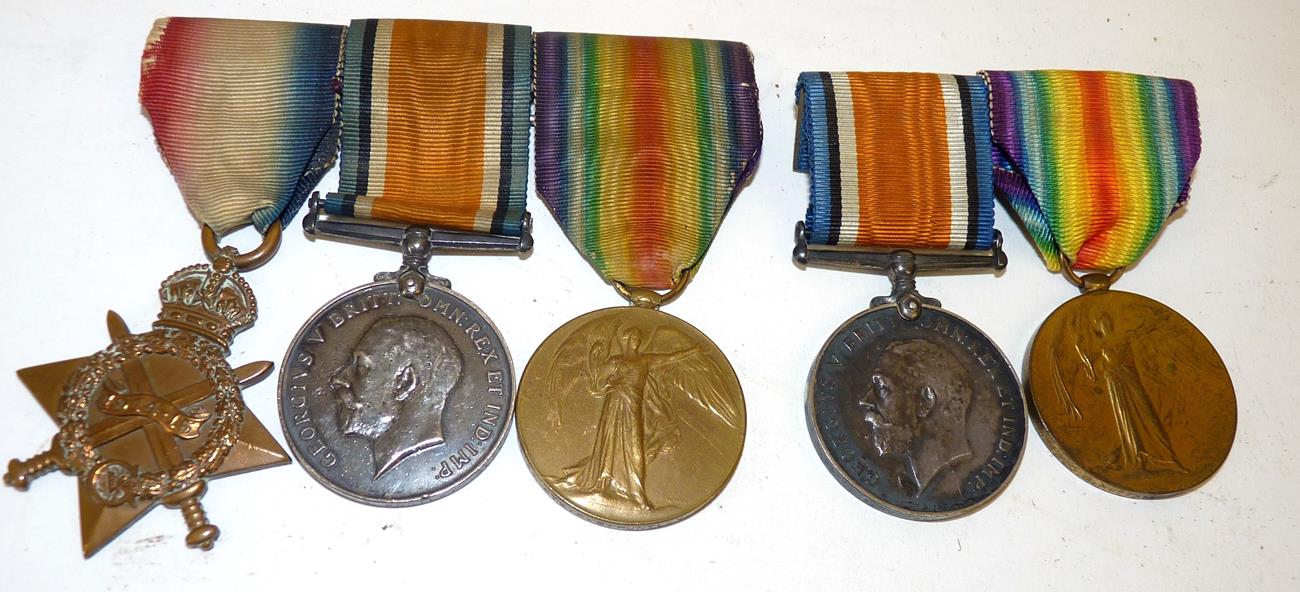 Lot 44 - A First World War Trio, comprising 1914-15 Star, British War Medal and Victory Medal, awarded...