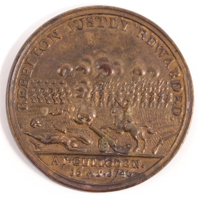 Lot 51 - Historic Medal Commemorating the Battle of Culloden, 1746, in brass/pinchbeck, the obverse with...