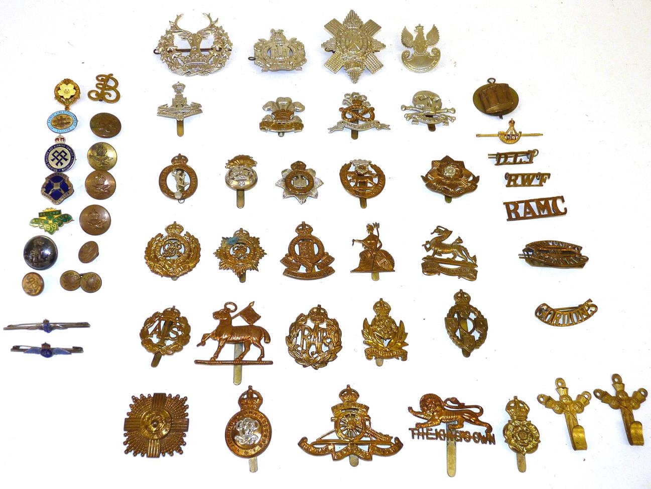 Lot 59 - A Collection of Approximately of Forty Mainly Second World War British Badges, including cap,...