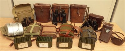 Lot 62 - A Pair of Military Issue Bino Prism No.5 Mk.II x7 Binoculars by Ross of London, dated 1938,...