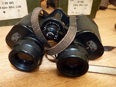 Lot 62 - A Pair of Military Issue Bino Prism No.5 Mk.II x7 Binoculars by Ross of London, dated 1938,...