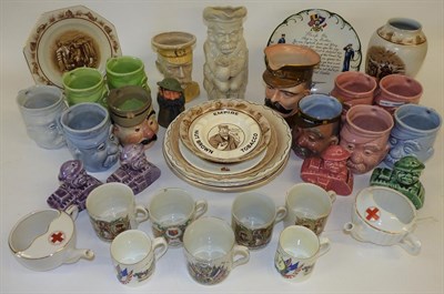Lot 72 - A Collection of First World War Bruce Bairnsfather Pottery by Grimwades, including a set of...
