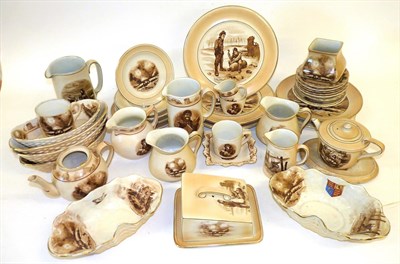 Lot 73 - A Collection of First World War Bruce Bairnsfather Pottery by Grimwades, including four basket...