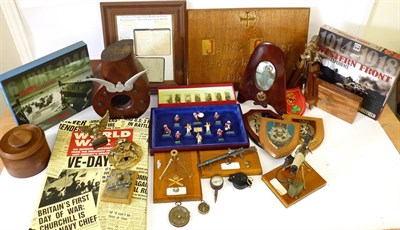 Lot 76 - A Quantity of Militaria, including a photograph frame made from the tip of a propeller blade...